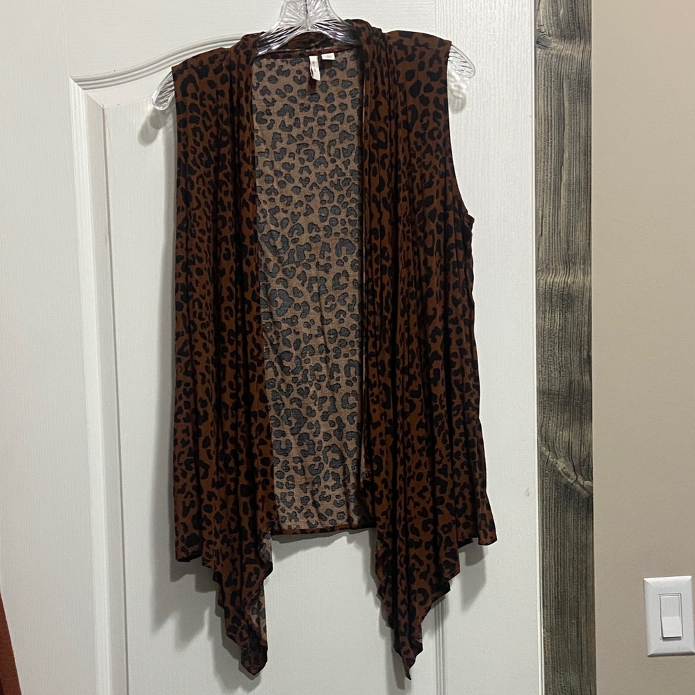 Leopard Print Open Front Cardigan